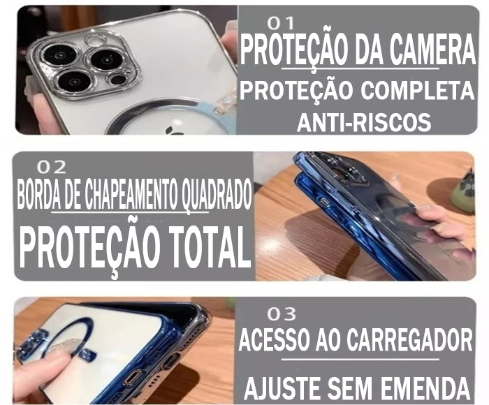 Capa Capinha IPhone 14 13 12 11 Pro Max Proteção De Câmera Luxo Magsafe Luxo