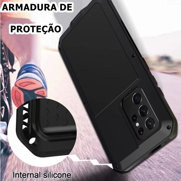 Capa Capinha Armadura de metal Blindada Iphone 14 13 12 11 Xs XR SE 2022 2020 6 7 8 Plus